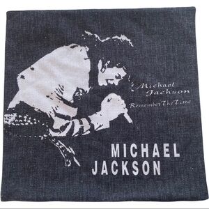 Michael Jackson "Remember the Time" Heather Grey Square 17x17 Pillow Cover Sham
